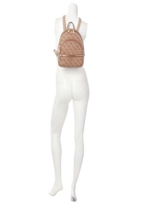 Mochila Guess Mujer Manhattan Backpack Café Claro-4