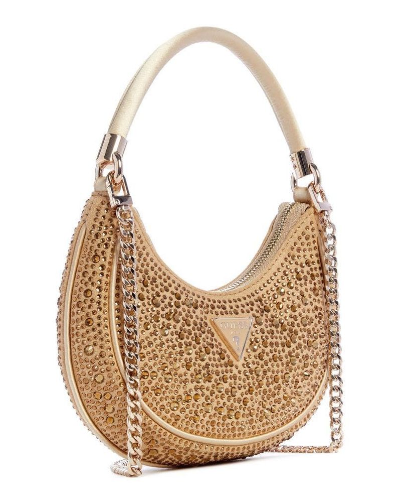 Cartera Guess Mujer Zalina Small Hobo Dorado-1