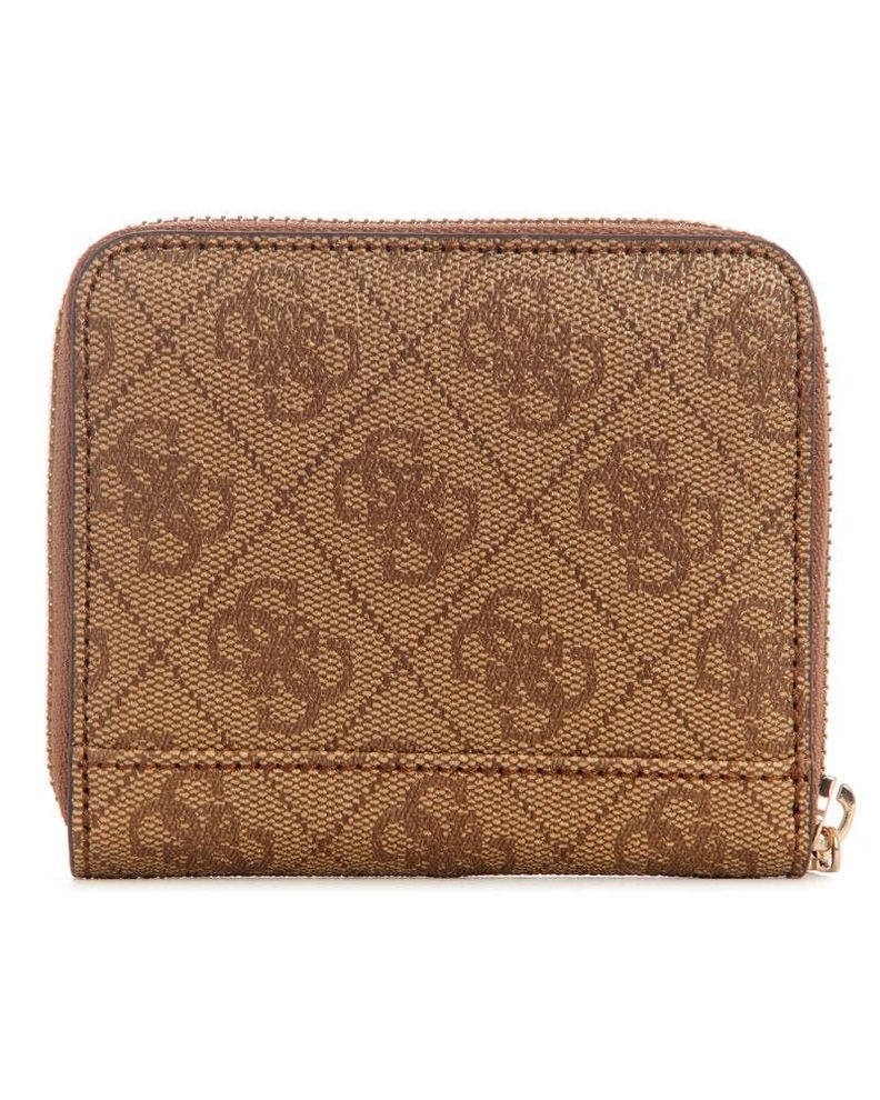 Billetera Guess Mujer Laurel Slg Small Zip Around Café-1