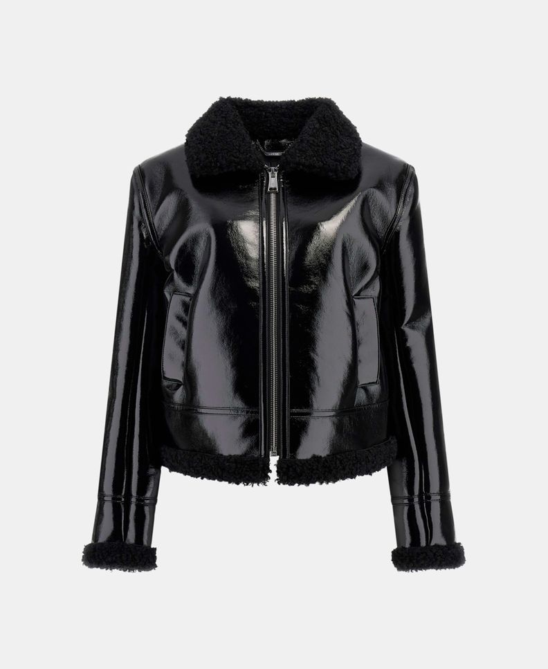 Chaqueta Guess Mujer Ls Andrea Faux Shearling Jkt Negro-4