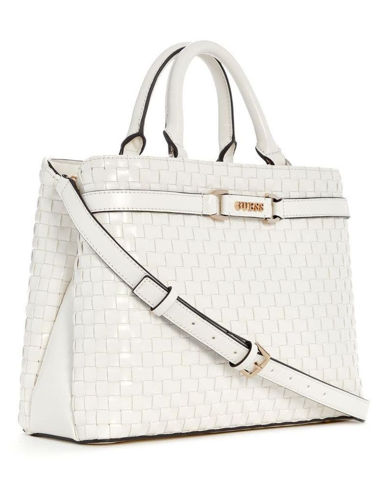 Cartera Guess Mujer Majka Girlfriend Satchel Blanco-1
