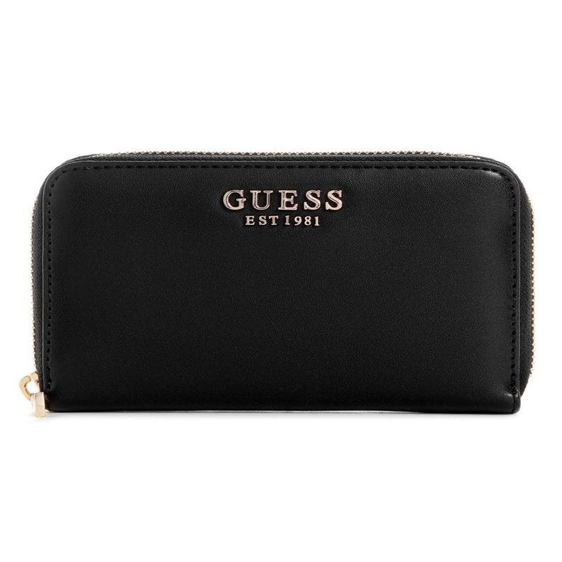 Billetera Guess Mujer Laurel Medium Zp Around Negro-0