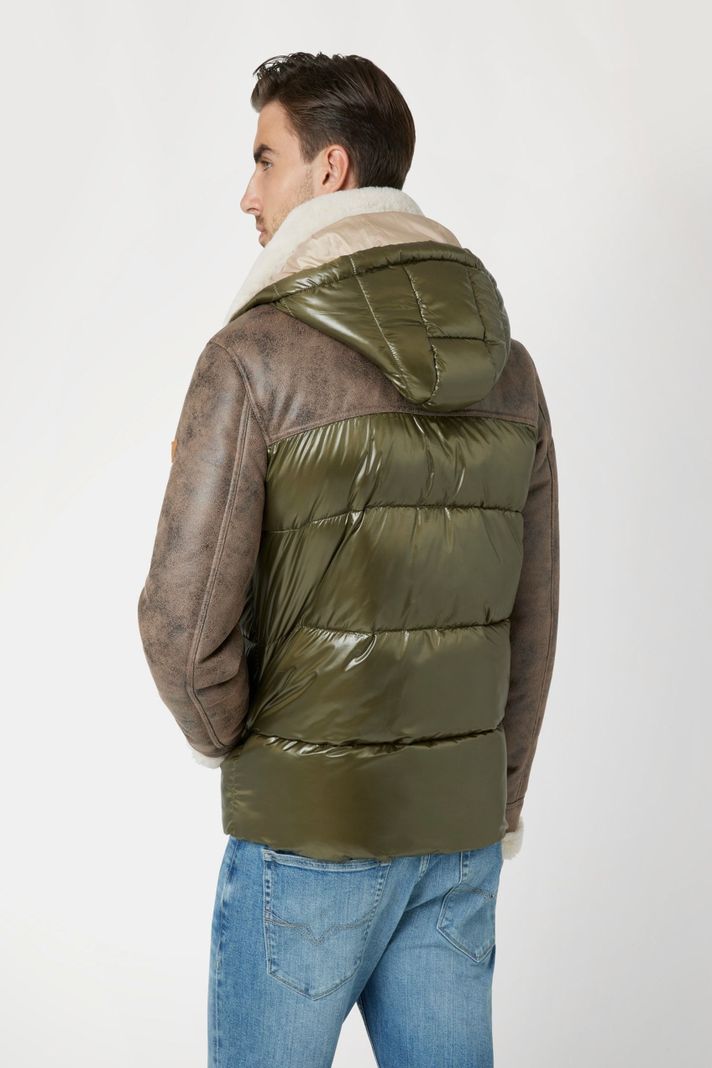 Chaqueta Guess Hombre Hybrid Puffa Jacket Café-2