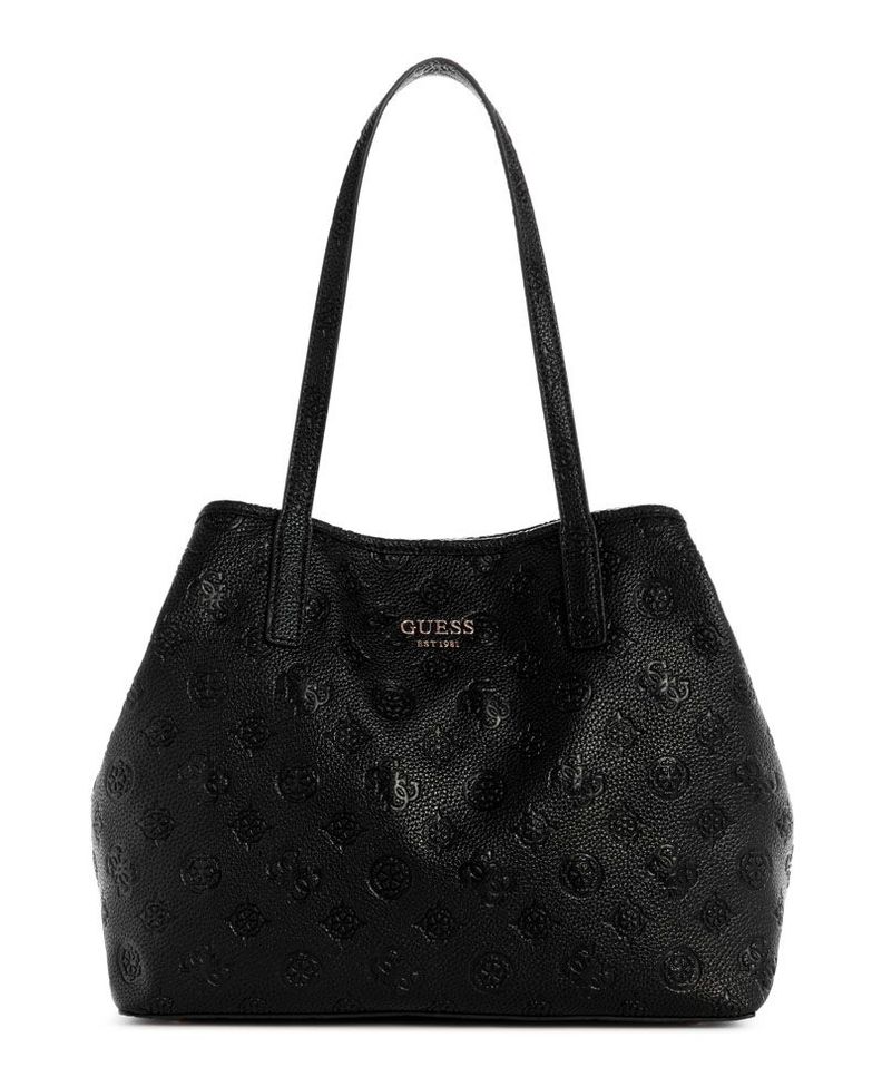 Cartera Guess Mujer Vikky Ii 2 In 1 Tote Negro.-0