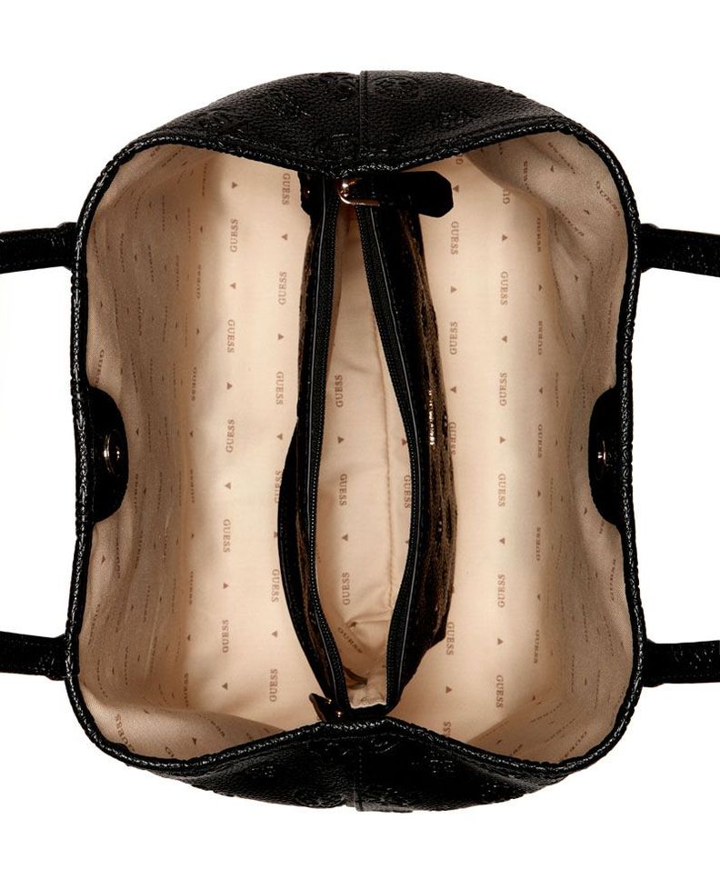 Cartera Guess Mujer Vikky Ii 2 In 1 Tote Negro.-3