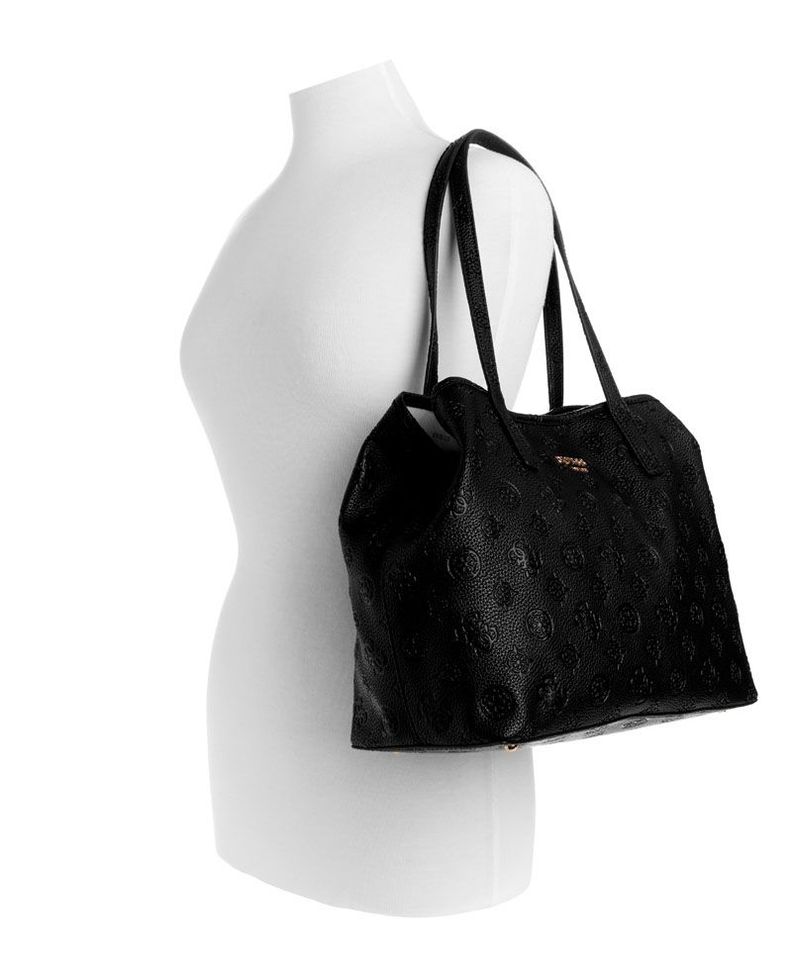 Cartera Guess Mujer Vikky Ii 2 In 1 Tote Negro.-4