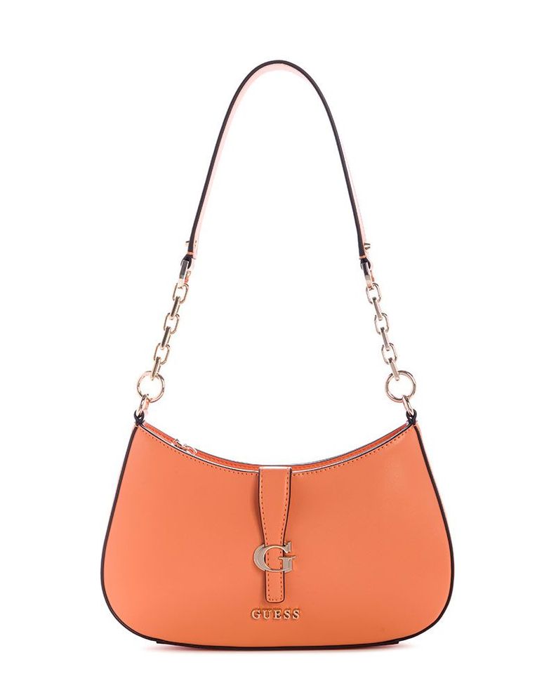 Cartera Carrie Zip Shoulder Bag Naranjo Guess | Paris.cl