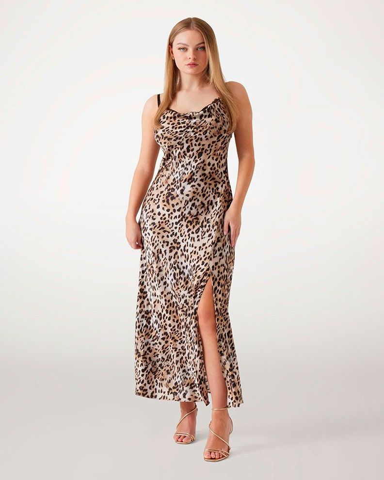 Vestido Adèle Lace Neckline Long Multicolor