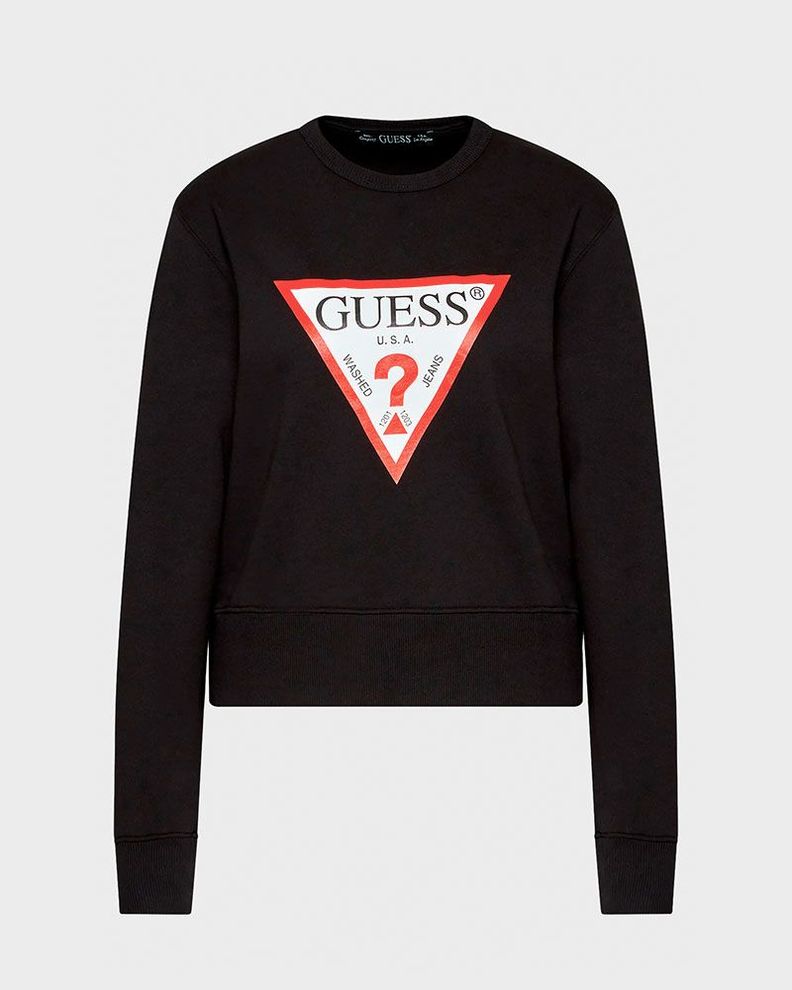 Poleron Guess Mujer Cn Original Fleece Negro-4