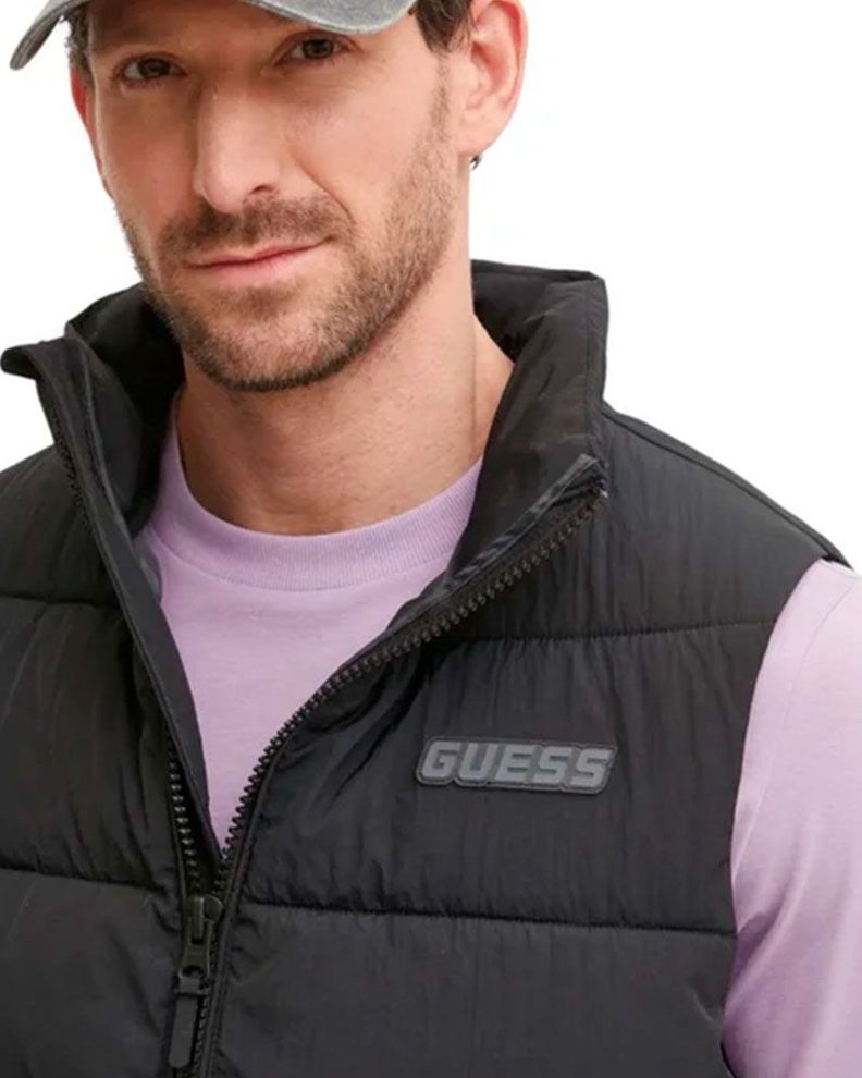Chaqueta Guess Hombre Rohan Quilted Vest Negro-3