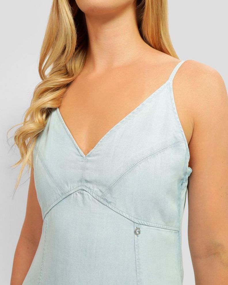 Vestido Guess Mujer Cruz Dress Celeste-2