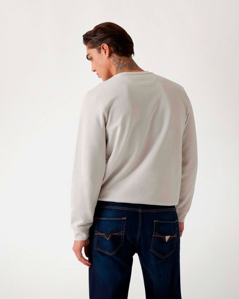 Poleron Guess Hombre Beau Cn Sweatshirt Crema-1