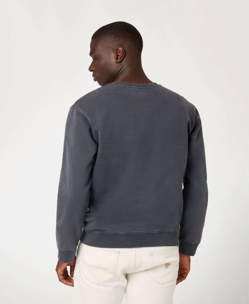 Poleron Guess Hombre Triangle Patch Cn Sweatshirt Gris-2