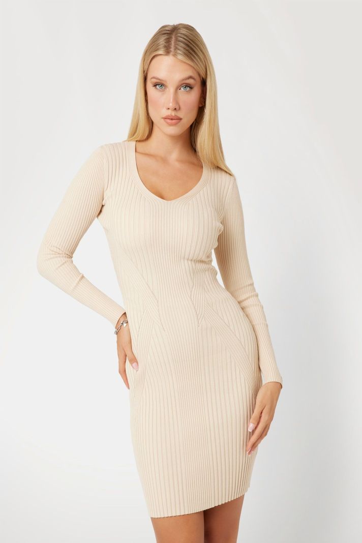Vestido Guess Mujer Es Isabella Ls Dress Swtr Beige-0