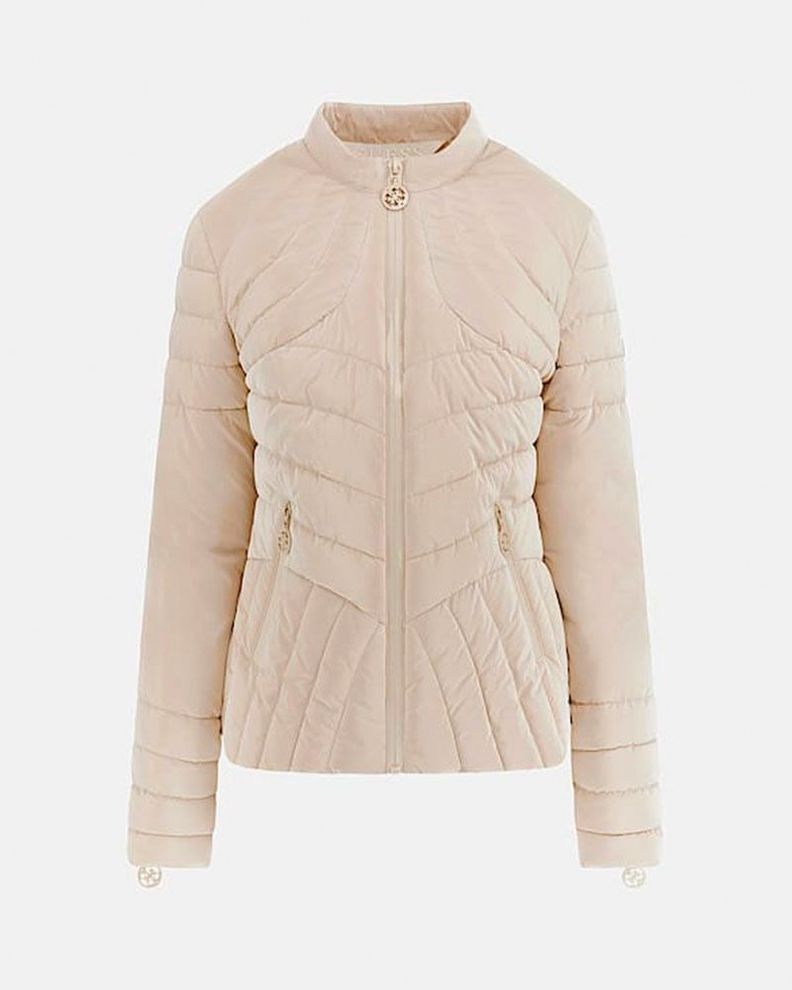 Chaqueta Guess Mujer Helena Light Puffa Blanco-4