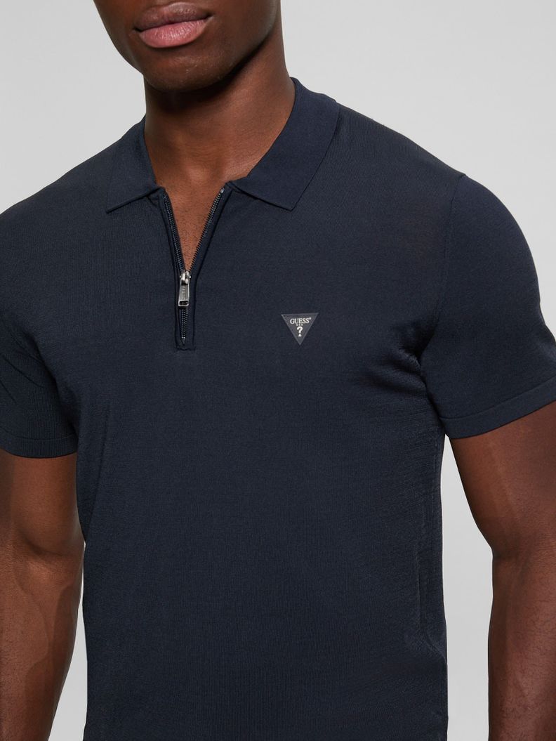 Polera Guess Hombre Dane Tech Ss Polo Swtr Azul-2
