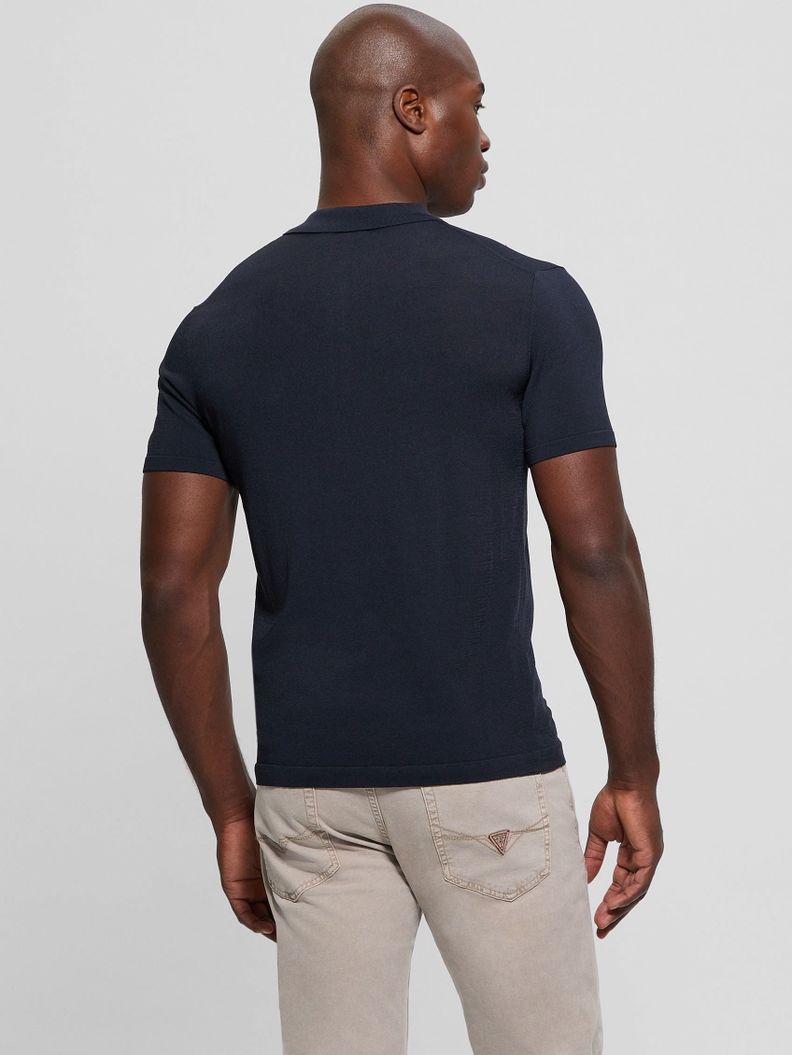 Polera Guess Hombre Dane Tech Ss Polo Swtr Azul-3