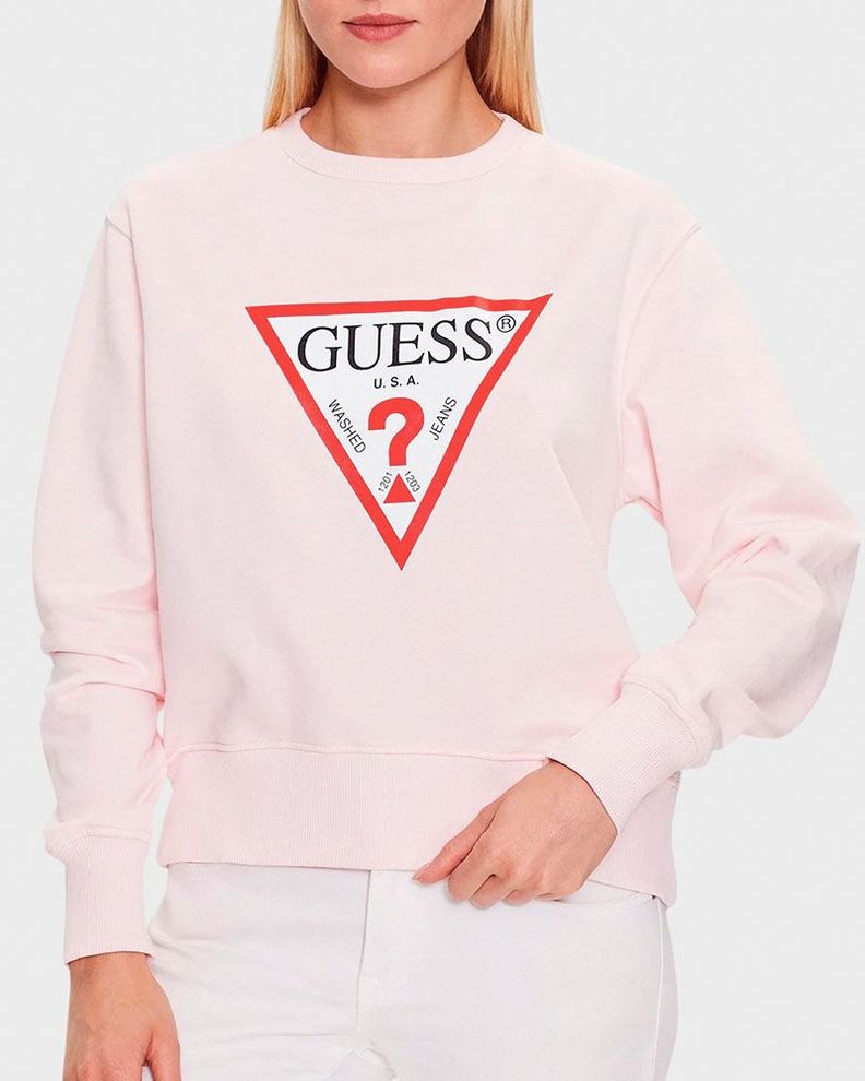 Poleron Guess Mujer Cn Original Fleece Rosado-0