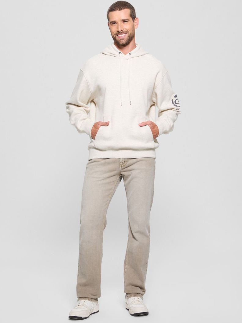 Poleron Guess Hombre Chenille Logo Hoodie Crema-1