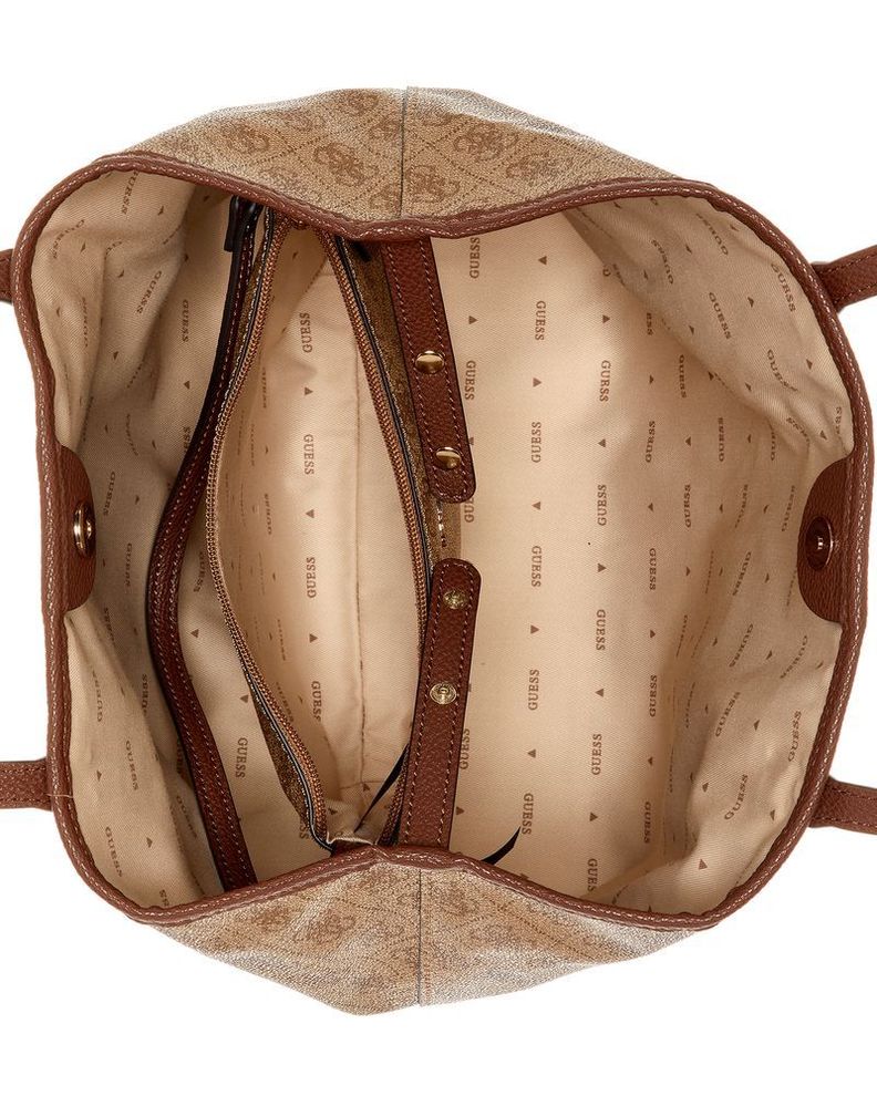 Cartera Guess Mujer Vikky Ii 2 In 1 Tote Café Oscuro-3