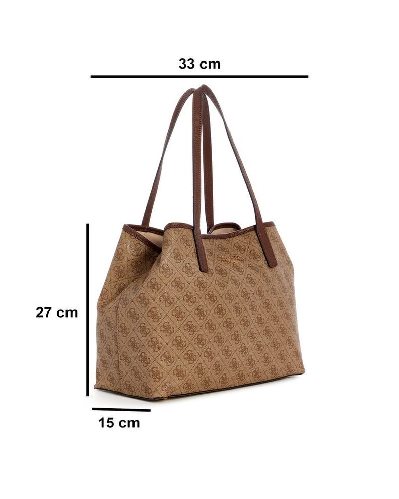 Cartera Guess Mujer Vikky Ii 2 In 1 Tote Café Oscuro-4