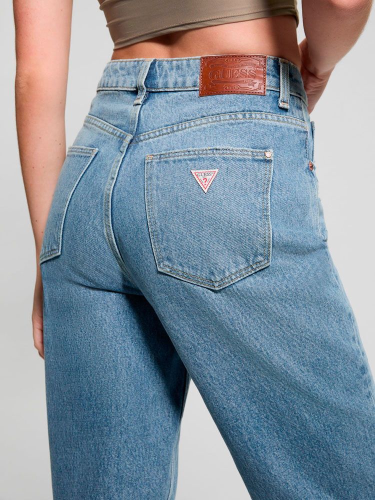 Jeans Guess Mujer Mom Jean Azul.-5