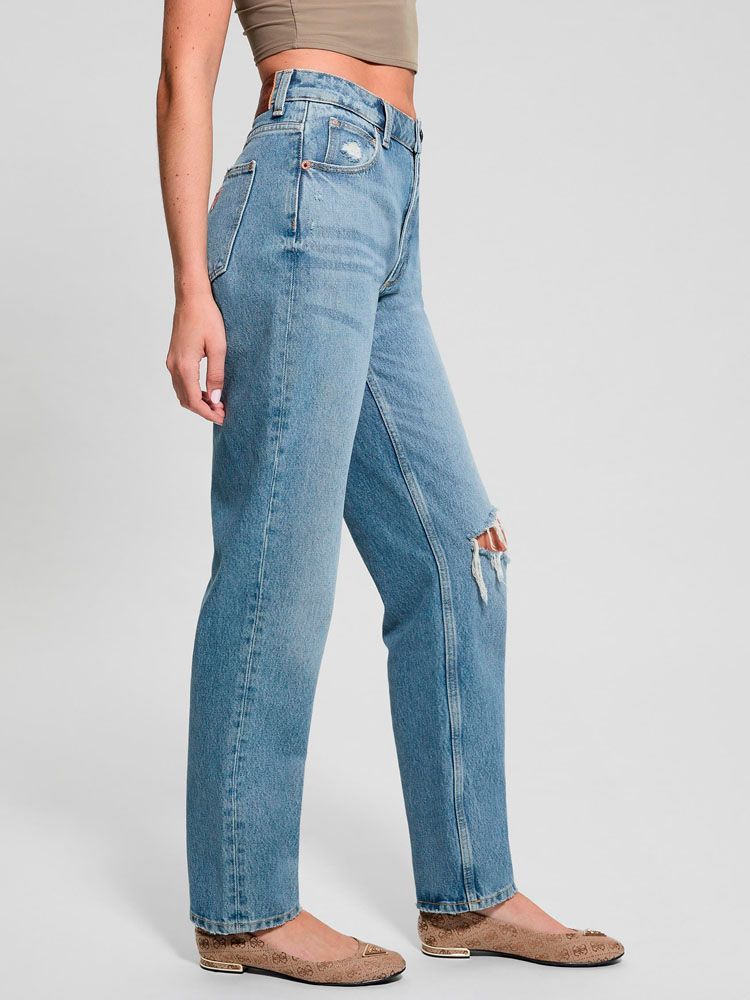Jeans Guess Mujer Mom Jean Azul.-6