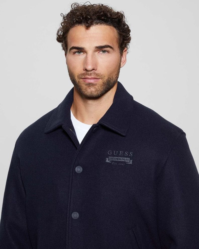 Chaqueta Guess Hombre Melton Bomber Azul-2