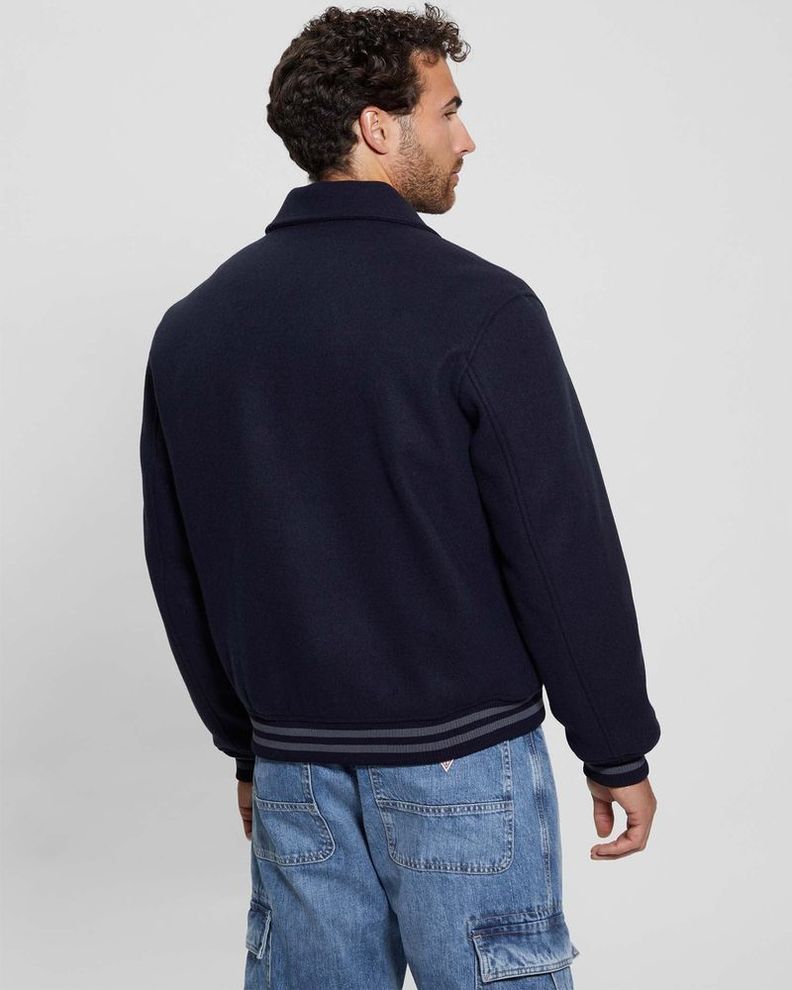 Chaqueta Guess Hombre Melton Bomber Azul-4