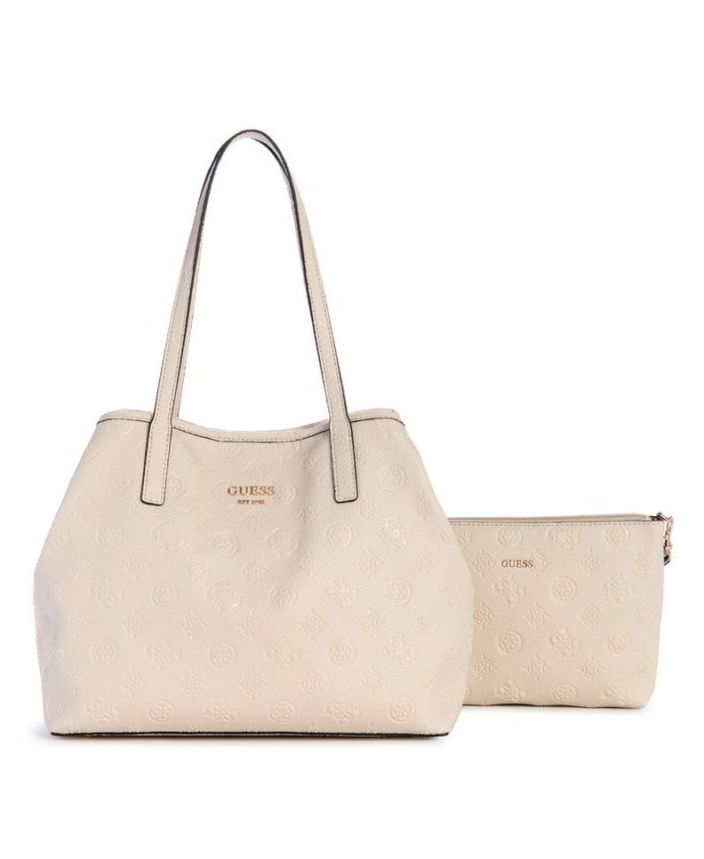 Cartera Guess Mujer Vikky Ii 2 In 1 Tote Café.-0