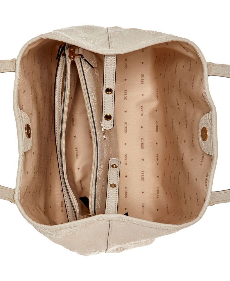 Cartera Guess Mujer Vikky Ii 2 In 1 Tote Café.-3