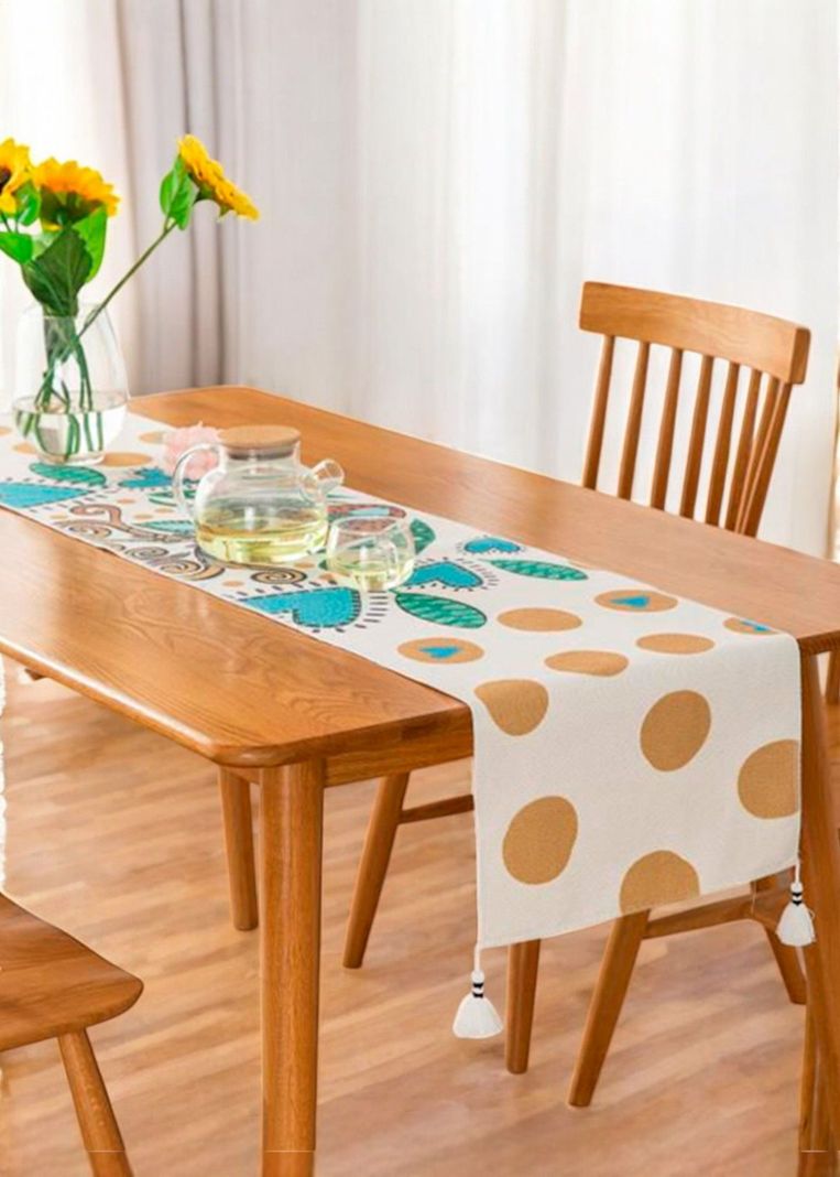 Camino de mesa 35x180cm + Individuales Set de 7 piezas mod06-0
