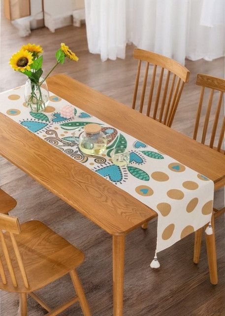 Camino de mesa 35x180cm + Individuales Set de 7 piezas mod06-1