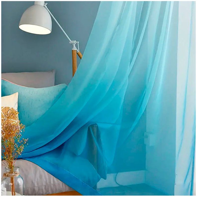 Pack de Visillo degrade 140x220 cm Celeste-1