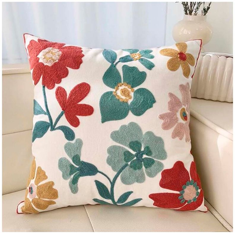 Funda De Cojín Bordado Floral mod5-0