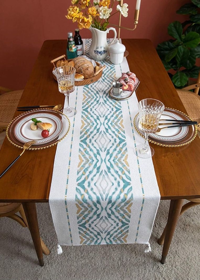 Camino de mesa 35x180cm + Individuales Set de 7 piezas mod05-0