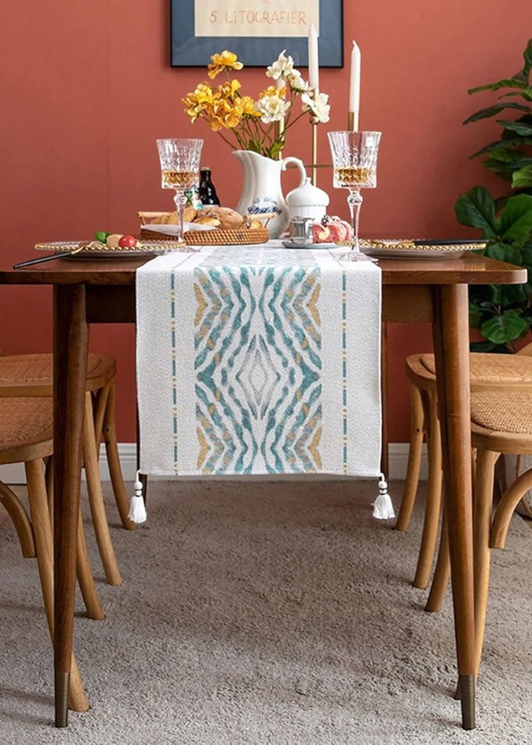 Camino de mesa 35x180cm + Individuales Set de 7 piezas mod05-3