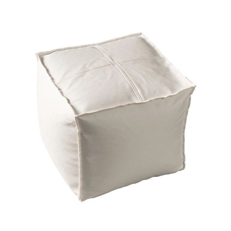 Pufs otomano de estilo nórdico Crema 45x45 cm-0