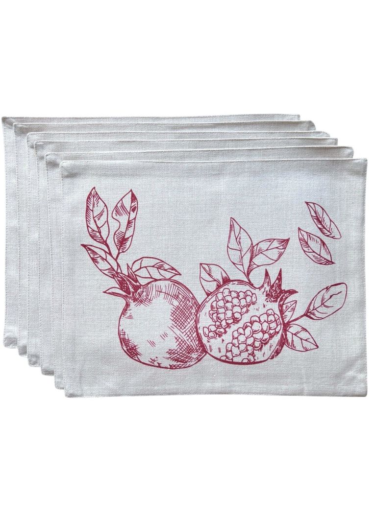 SET 6 Individuales de Lino 35x45 Tela Repelente al agua y Antimanchas mod04-0