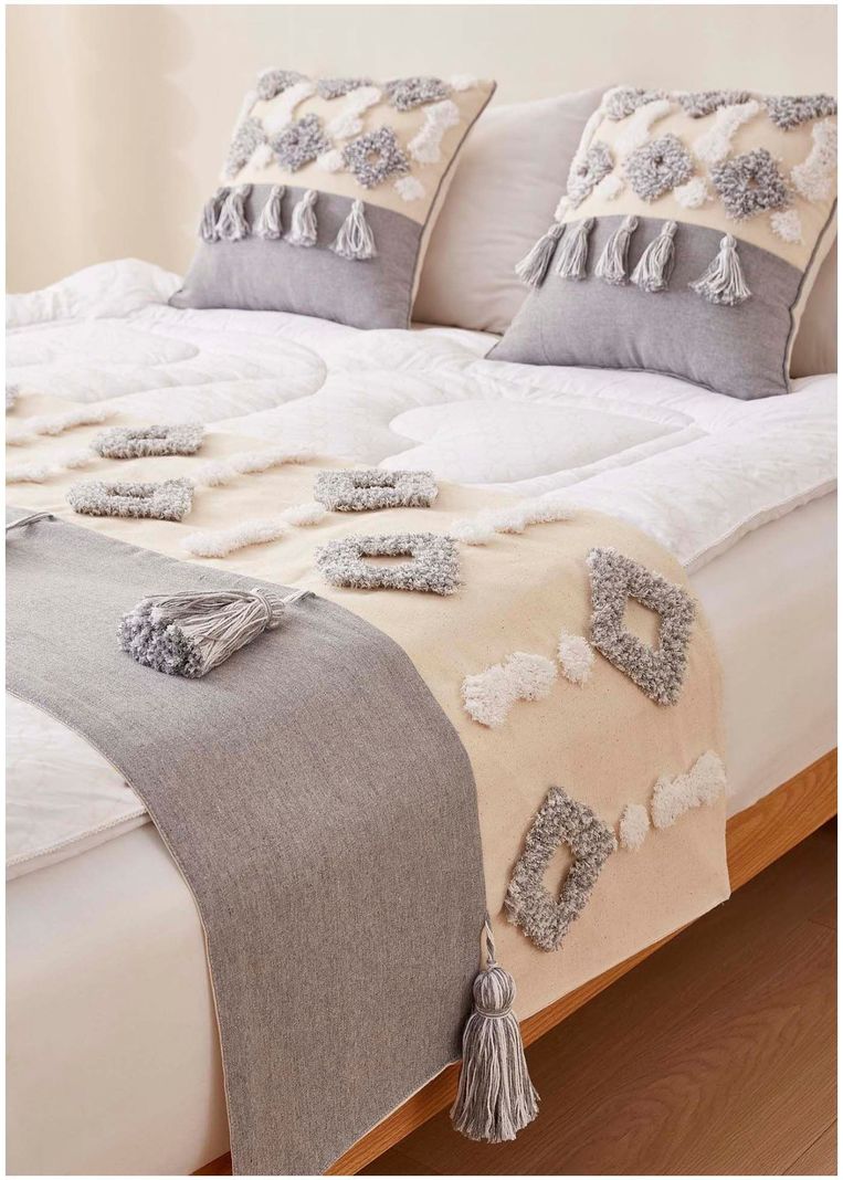 Set Piecera Boho 70 X 210 + 2 fundas de cojin mod12-1