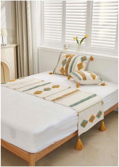 Set Piecera Boho 70 X 210 + 2 fundas de cojin mod09-0