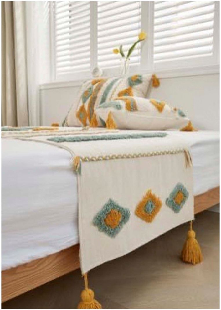 Set Piecera Boho 70 X 210 + 2 fundas de cojin mod09-1
