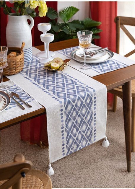Camino de mesa 35x180cm + Individuales Set de 7 piezas mod02-1