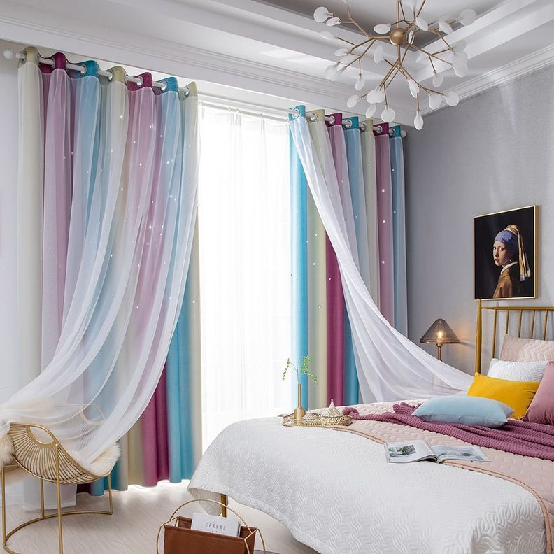 Cortinas Blackout con Destellos de Luz Estrella MultiLila-2