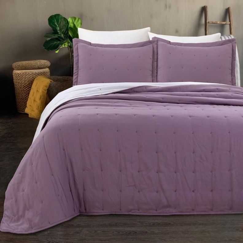 Cubrecama de Algodon King Morado