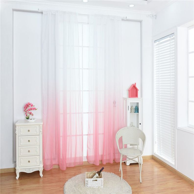 Pack de Visillo degrade 140x220 cm Rosado-0