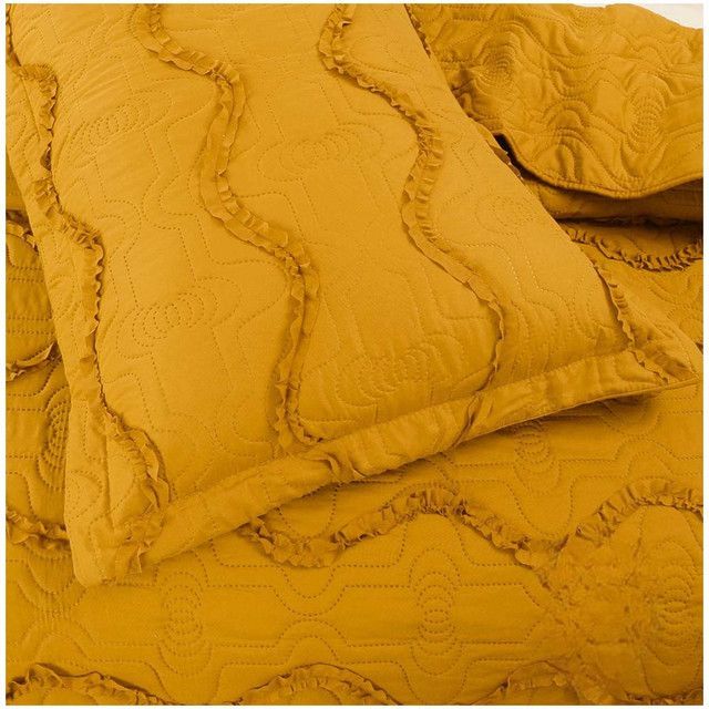 CUBRECAMA PREMIUN QUILT VERANO 2 PLAZAS Mostaza-1
