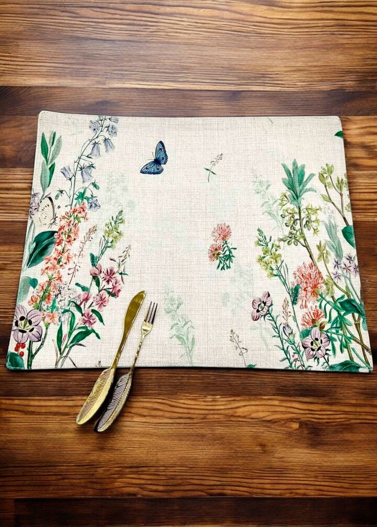 SET 6 Individuales de Lino 35x45 Tela Repelente al agua y Antimanchas mod10-0