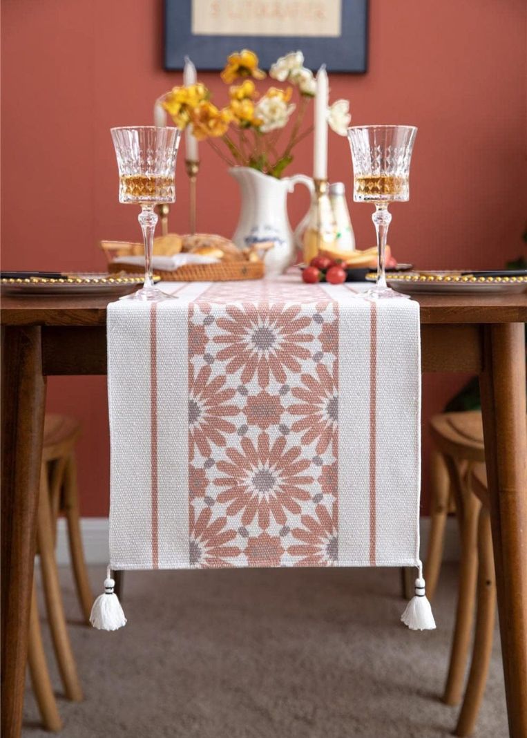 Camino de mesa 35x180cm + Individuales Set de 7 piezas mod04-3