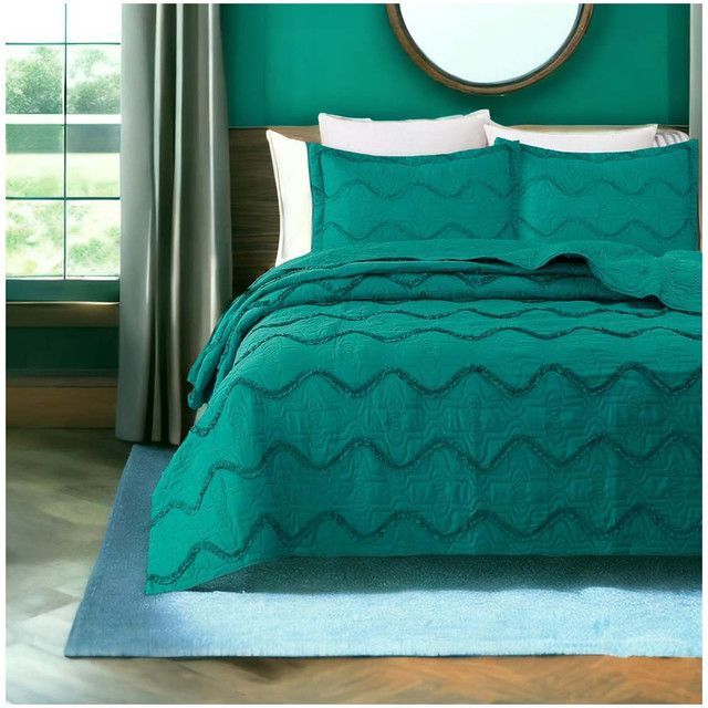CUBRECAMA PREMIUN QUILT VERANO KING Turquesa-0